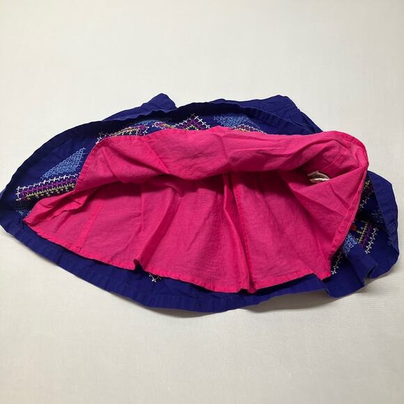 Mini Boden Embroidered Festival Skirt Girls Size 4-5 Blue 100% Cotton - Picture 8 of 11